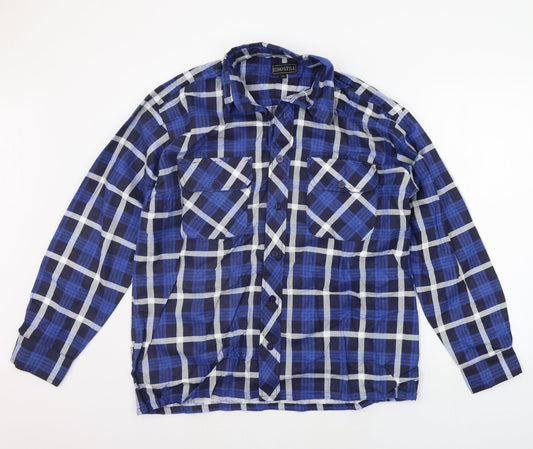 Mens UK Size XL Eurostar Blue  Button-Up Long Sleeve Casual Shirt