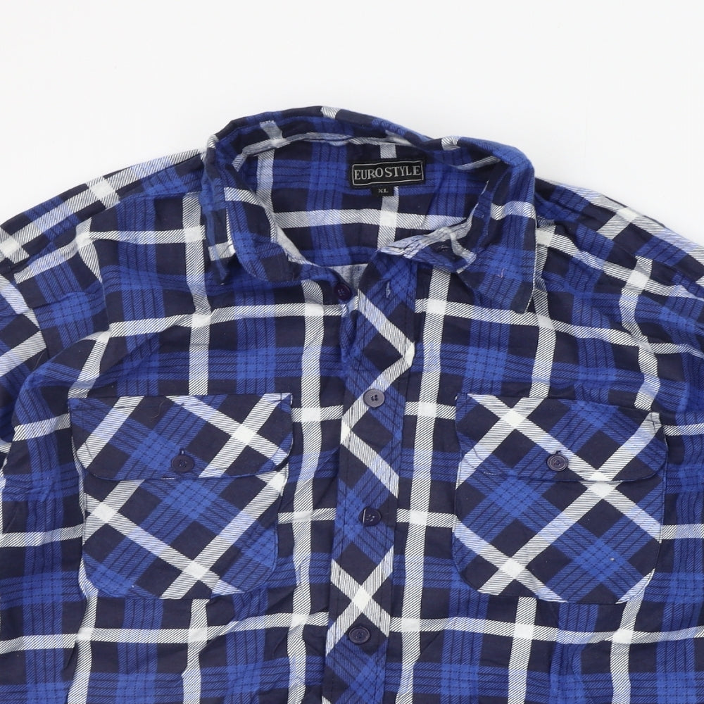 Mens UK Size XL Eurostar Blue  Button-Up Long Sleeve Casual Shirt