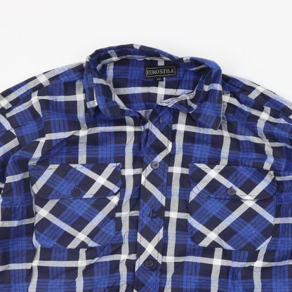 Mens UK Size XL Eurostar Blue  Button-Up Long Sleeve Casual Shirt