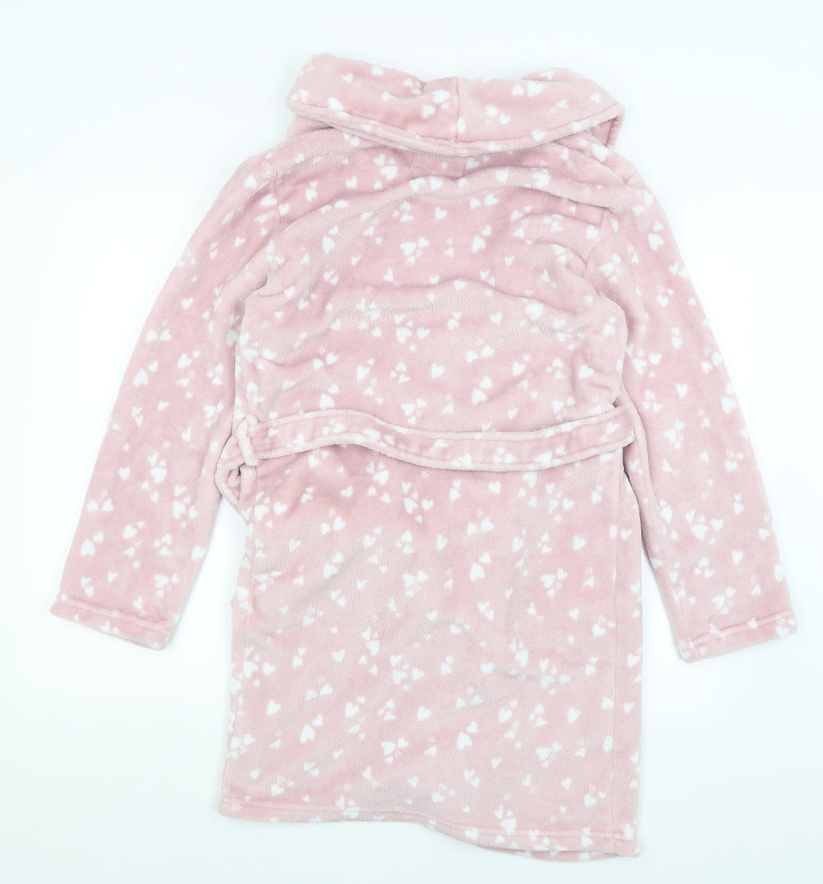 F7F Womens Pink Solid  Kimono Gown Size S  - Hearts