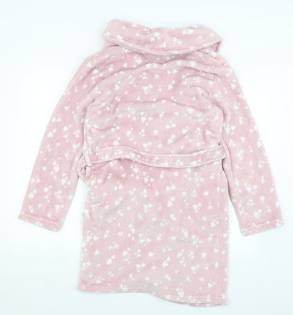 F7F Womens Pink Solid  Kimono Gown Size S  - Hearts