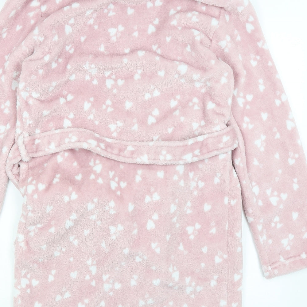 F7F Womens Pink Solid  Kimono Gown Size S  - Hearts