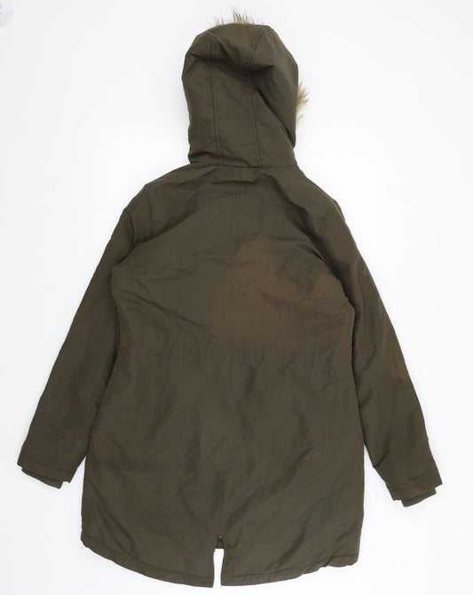 B You Womens Green   Parka Coat Size 8