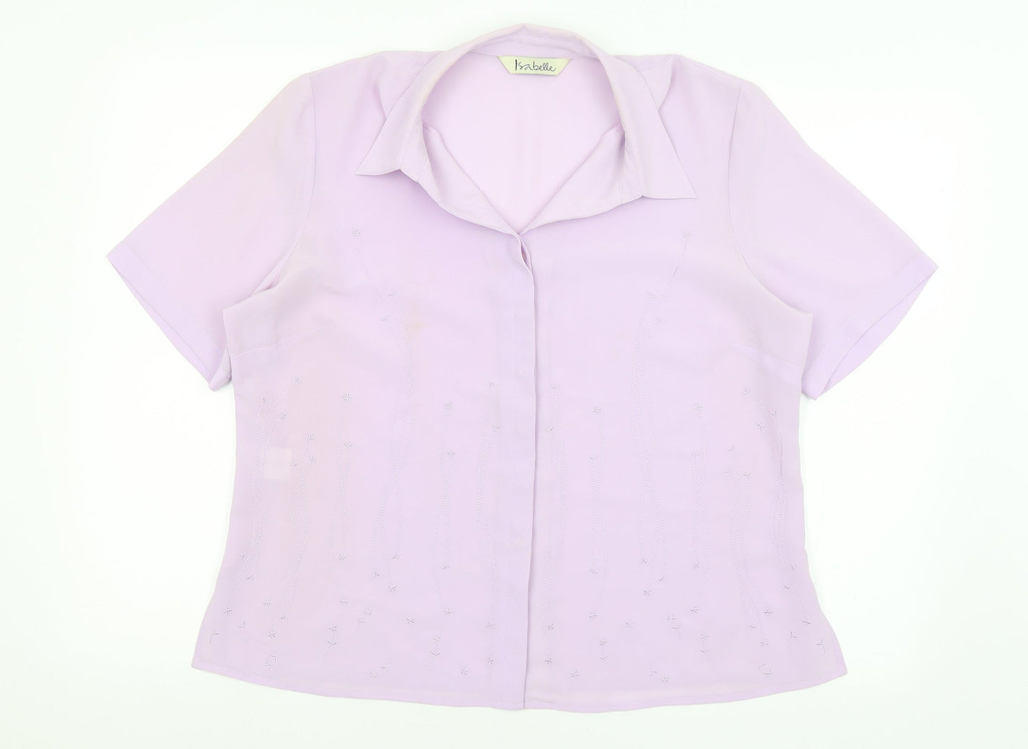 Womens UK Size 16 Isabelle Purple Basic Button-Up