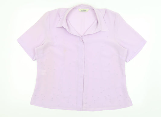 Womens UK Size 16 Isabelle Purple Basic Button-Up