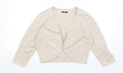 Womens UK Size 14 Roman Beige Cardigan Jumper