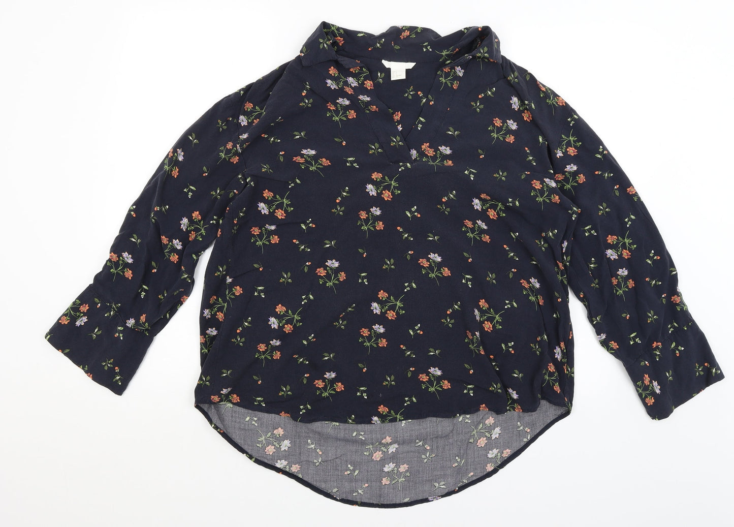 Womens UK Size S H&M Blue Basic Blouse