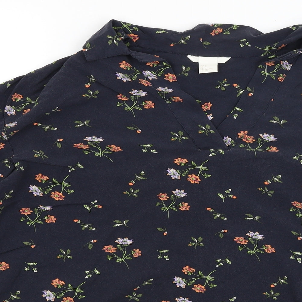 Womens UK Size S H&M Blue Basic Blouse
