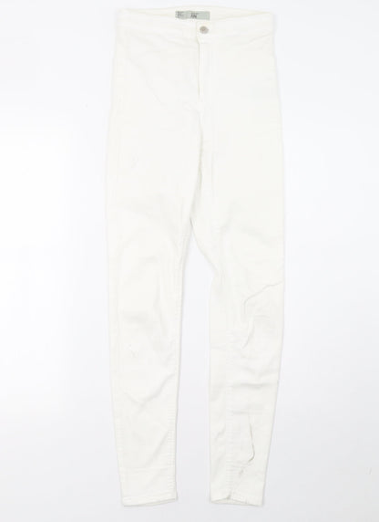 Topshop Womens White  Denim Skinny Jeans Size 6 L32 in