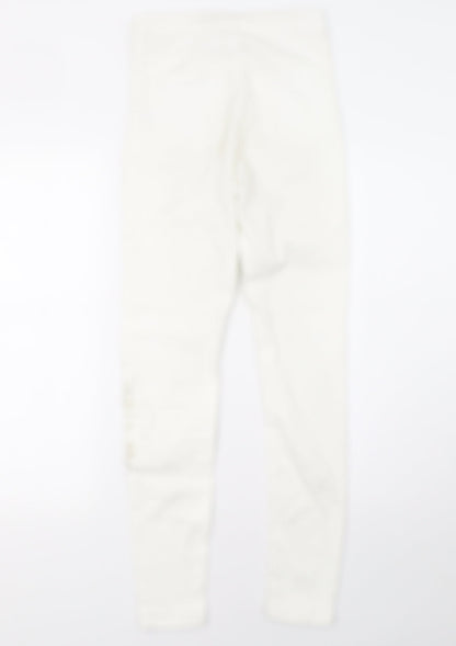 Topshop Womens White  Denim Skinny Jeans Size 6 L32 in