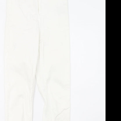 Topshop Womens White  Denim Skinny Jeans Size 6 L32 in