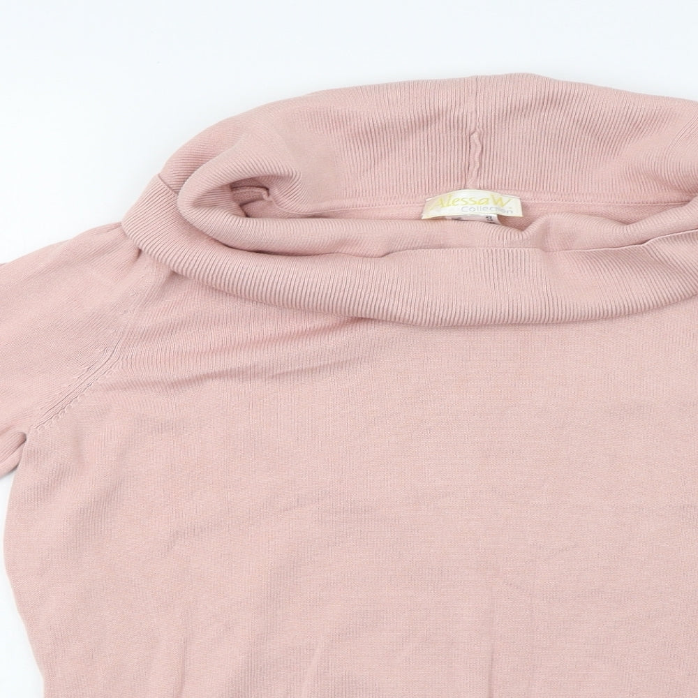 alessa w Womens Pink  Knit Pullover Sweatshirt Size 16