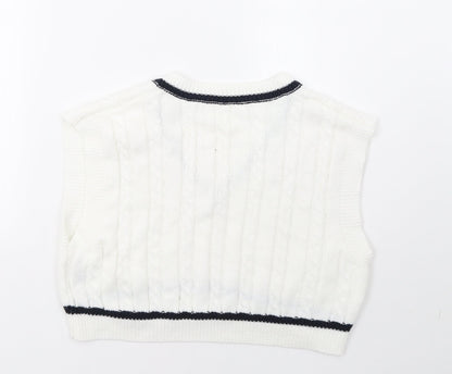 SHEIN Womens White   Pullover Sweatshirt Size S  - cropped
