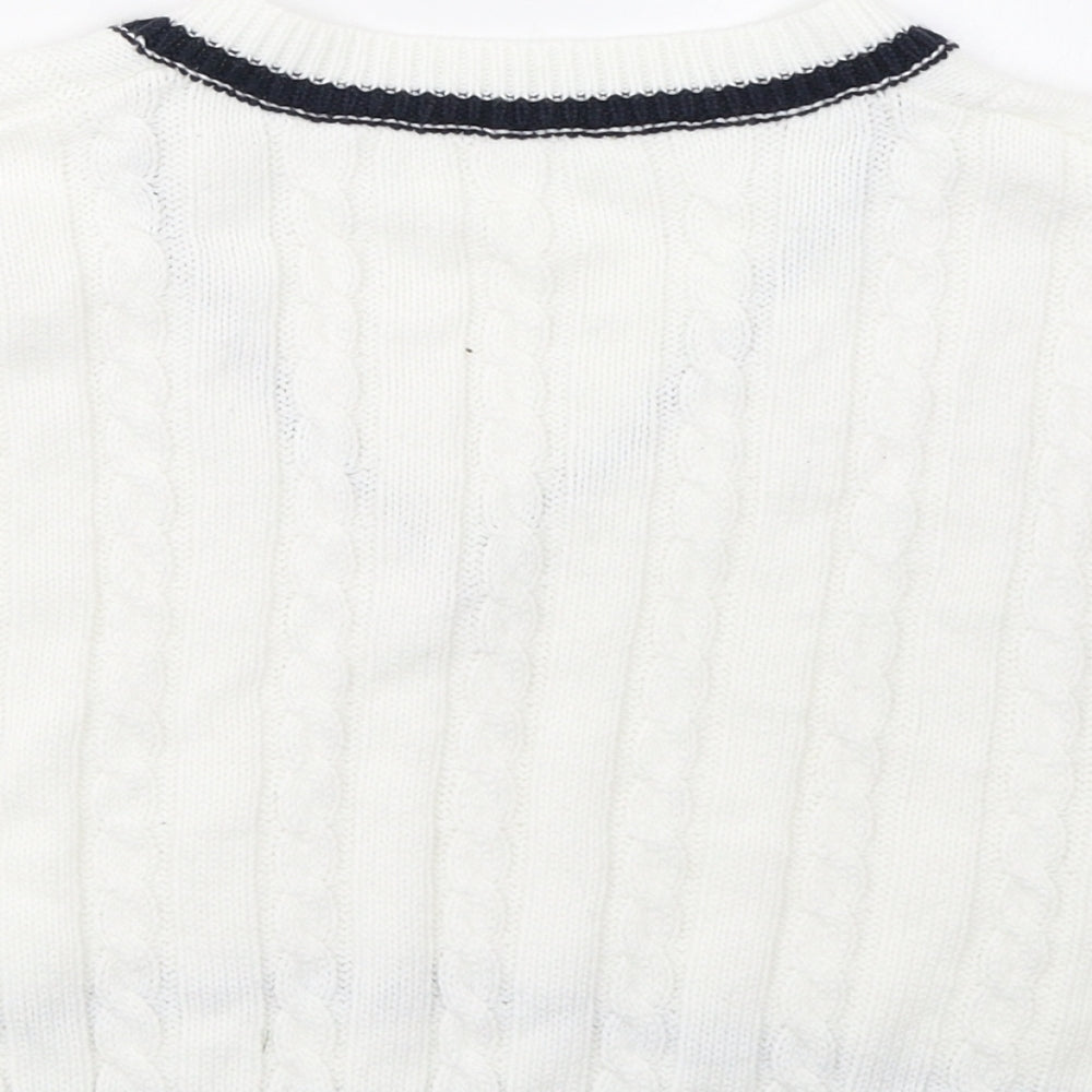 SHEIN Womens White   Pullover Sweatshirt Size S  - cropped