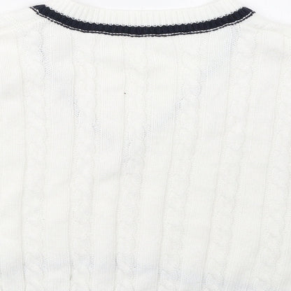 SHEIN Womens White   Pullover Sweatshirt Size S  - cropped