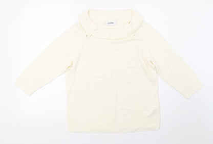 BHS Womens White  Knit Pullover Sweatshirt Size 14