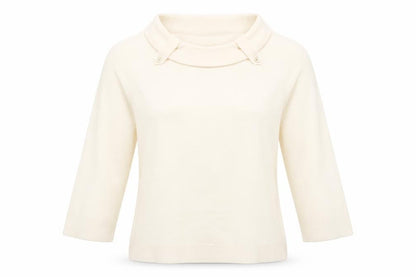 BHS Womens White  Knit Pullover Sweatshirt Size 14