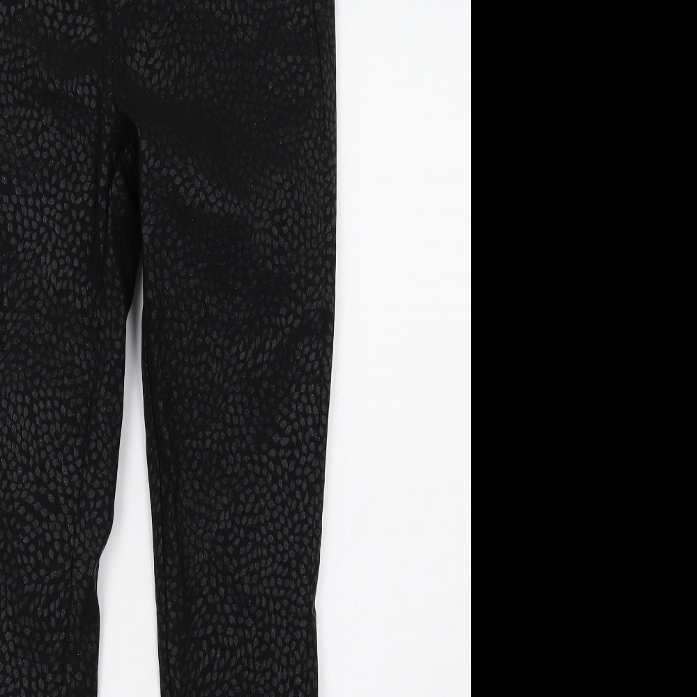 Sainsburys Womens Black Animal Print Denim Skinny Jeans Size 10 L30 in