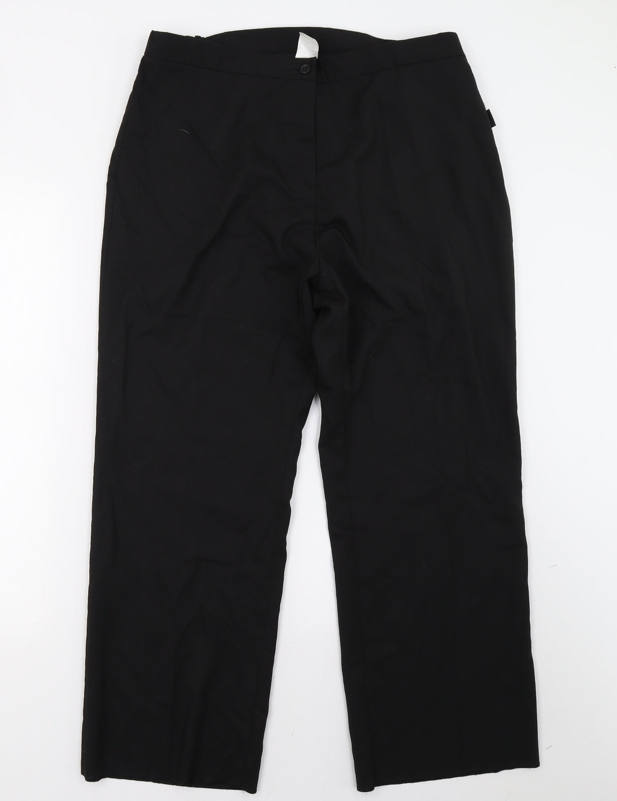 Womens UK Size 18 Preworn Regular Fit  Black Trousers