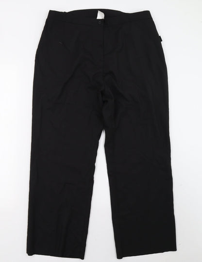 Womens UK Size 18 Preworn Regular Fit  Black Trousers