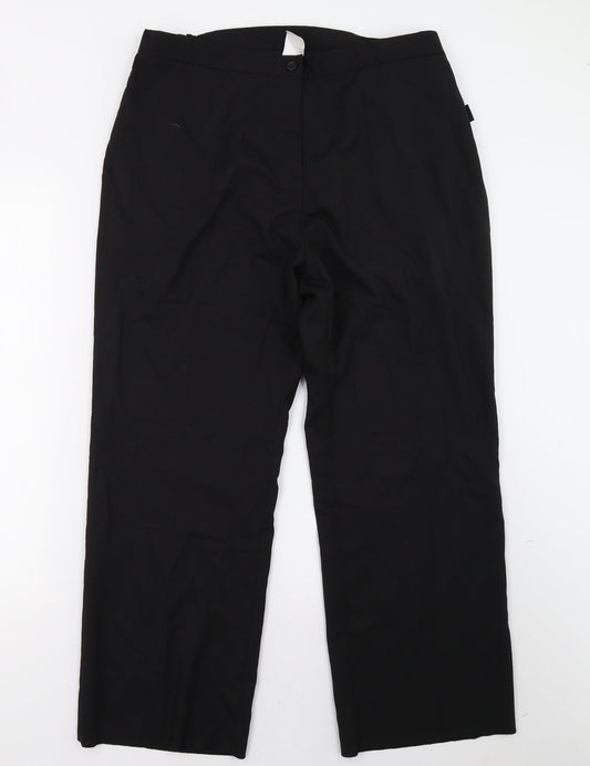 Womens UK Size 18 Preworn Regular Fit  Black Trousers