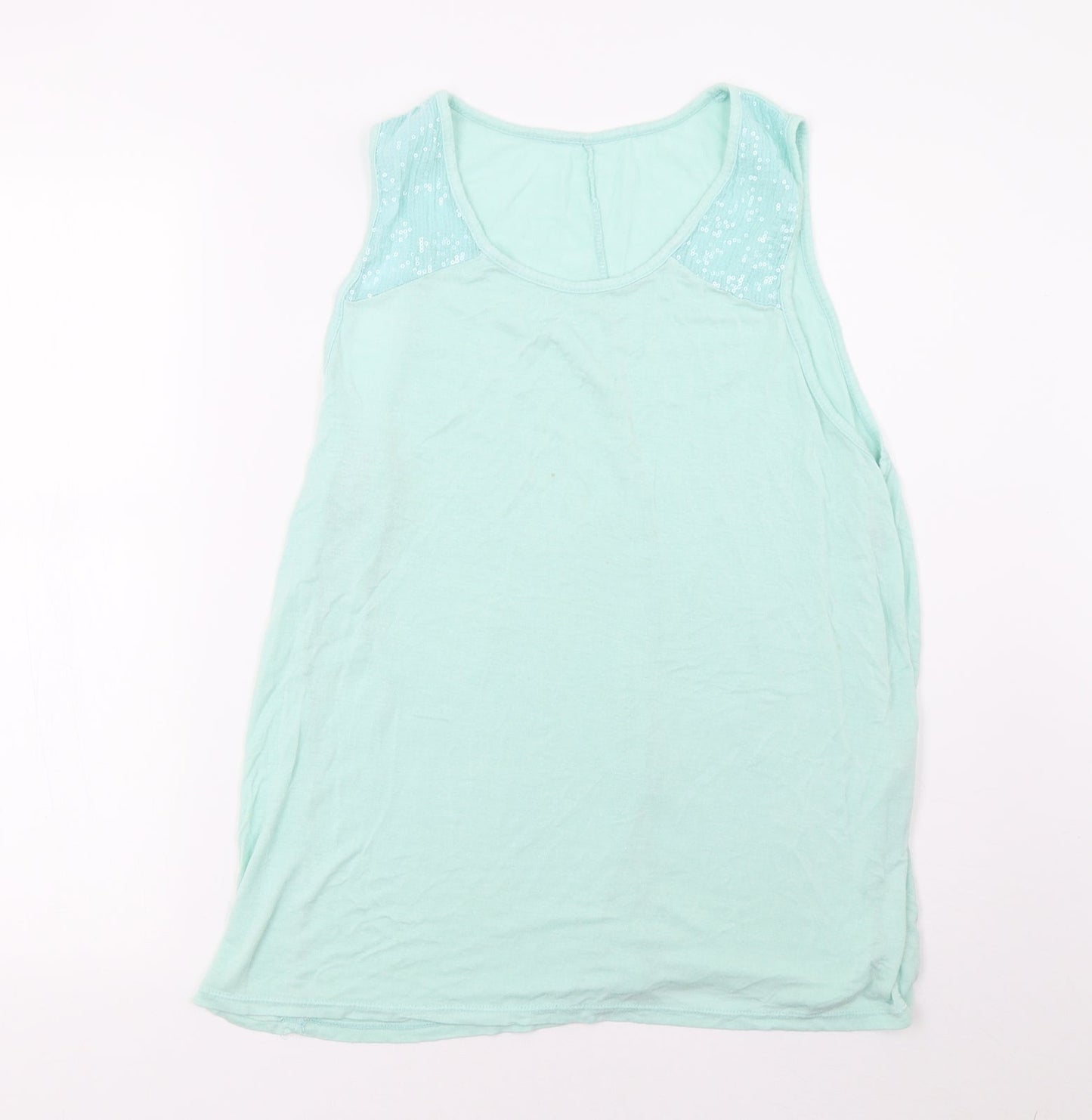 Womens UK Size S Preworn Green Basic T-Shirt