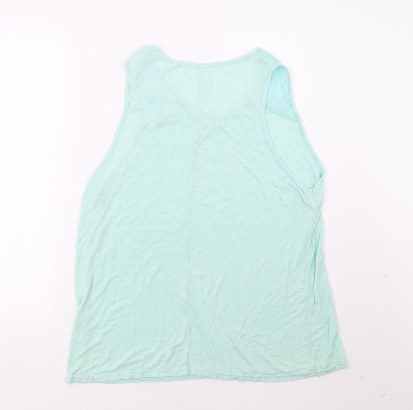 Womens UK Size S Preworn Green Basic T-Shirt