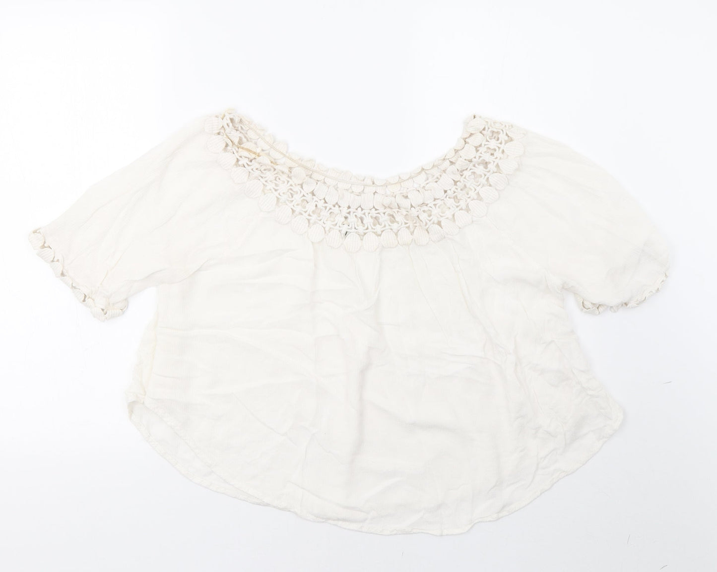 Womens UK Size 10 River Island White Basic T-Shirt