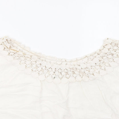 Womens UK Size 10 River Island White Basic T-Shirt