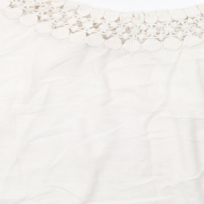 Womens UK Size 10 River Island White Basic T-Shirt
