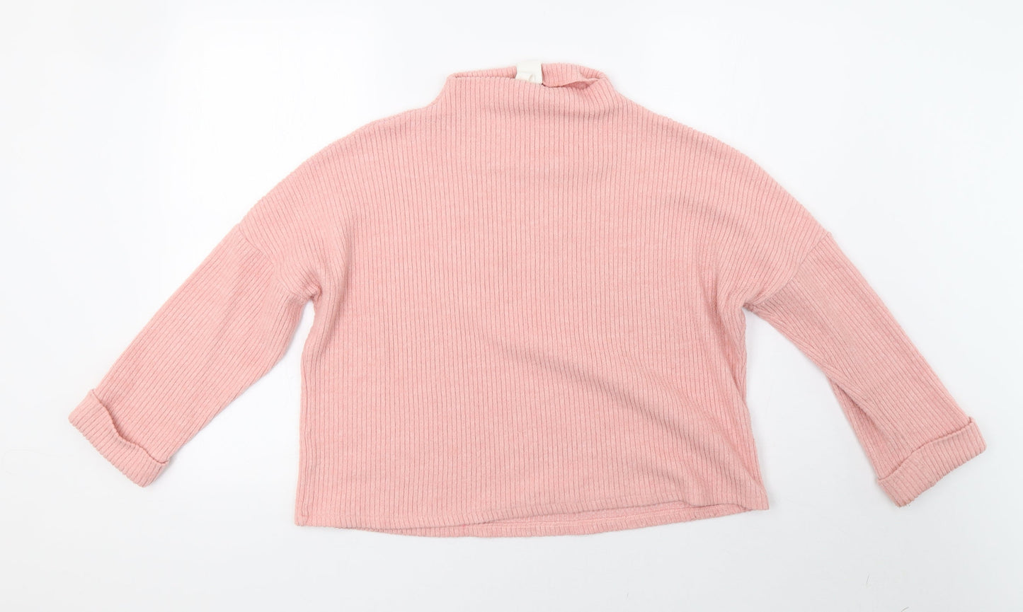 H&M Womens Pink  Knit Pullover Sweatshirt Size M