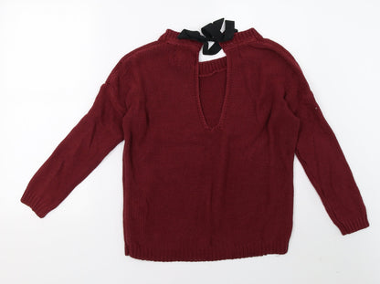 Bershka Womens Red   Pullover Sweatshirt Size S