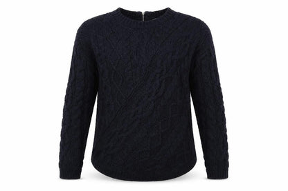 Front view of TU women’s blue knit pullover sweatshirt, size UK 12
