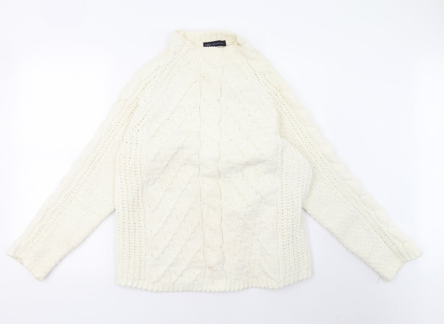 Womens UK Size L Marks and Spencer White Pullover Sweatshirt