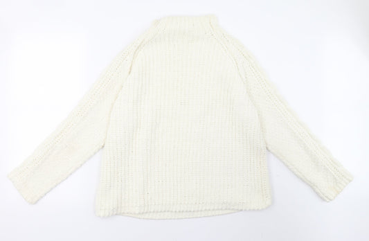 Womens UK Size L Marks and Spencer White Pullover Sweatshirt