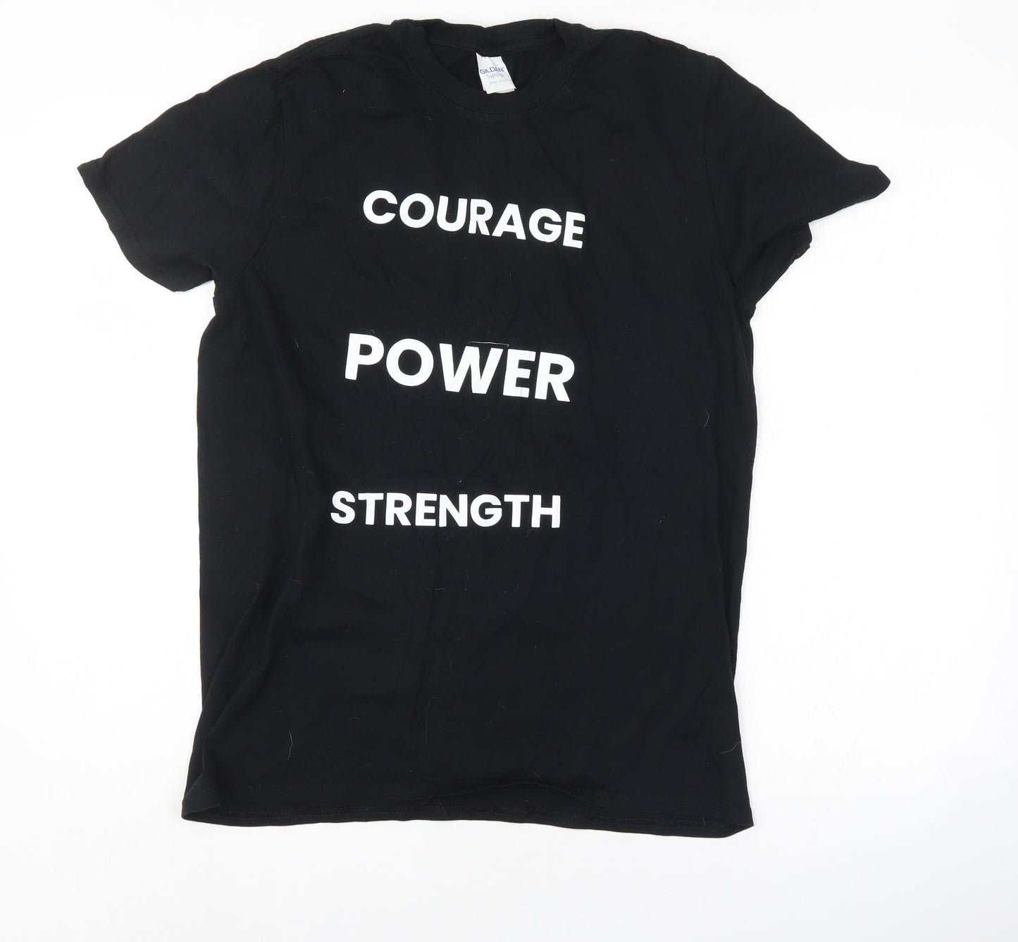 Womens UK Size M Gildan Black Basic T-Shirt