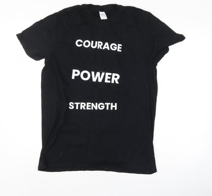 Womens UK Size M Gildan Black Basic T-Shirt
