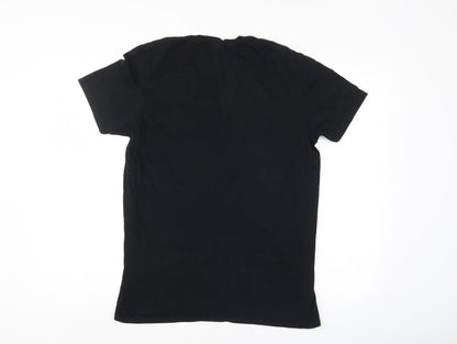 Womens UK Size M Gildan Black Basic T-Shirt
