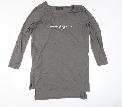 Womens UK Size L Rainbow Grey Basic T-Shirt