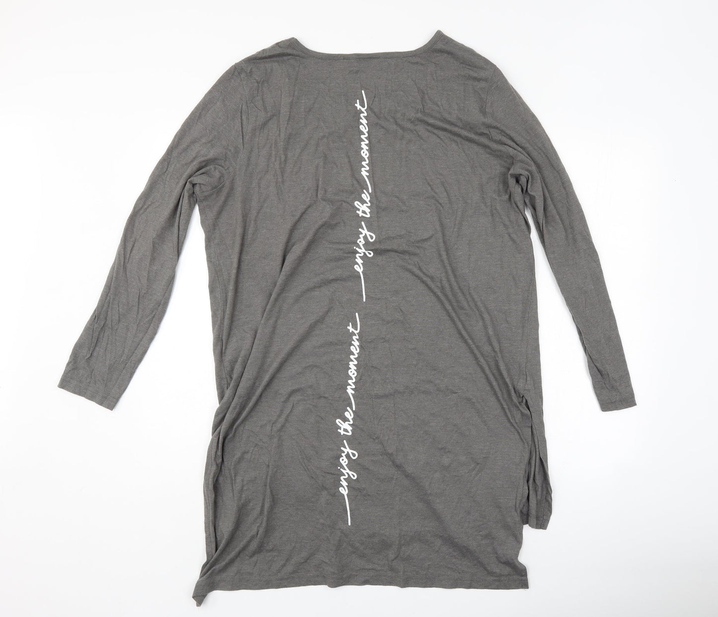Womens UK Size L Rainbow Grey Basic T-Shirt