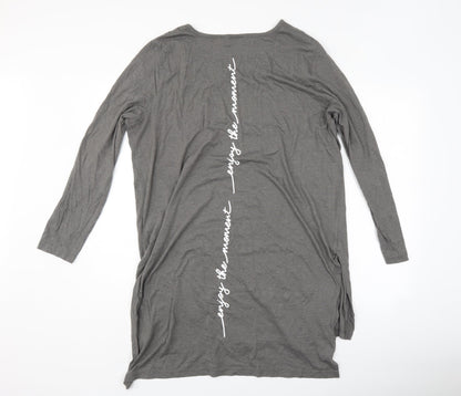 Womens UK Size L Rainbow Grey Basic T-Shirt