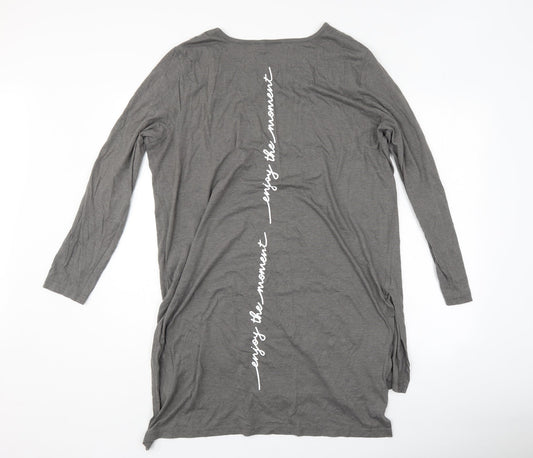 Womens UK Size L Rainbow Grey Basic T-Shirt