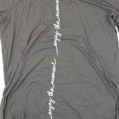 Womens UK Size L Rainbow Grey Basic T-Shirt