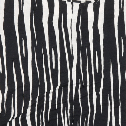 LOFT Womens Black Striped  Basic T-Shirt Size M