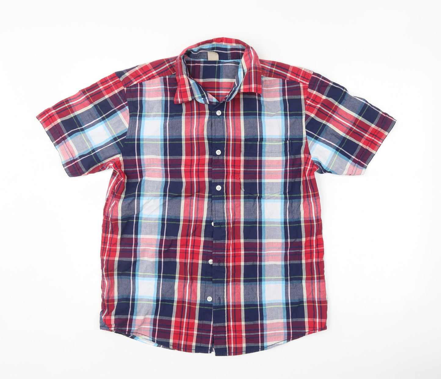 Mens UK Size S Oak Valley Multicoloured  Button-Up Short Sleeve Casual Shirt
