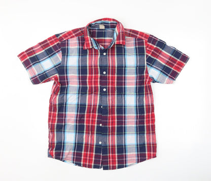 Mens UK Size S Oak Valley Multicoloured  Button-Up Short Sleeve Casual Shirt