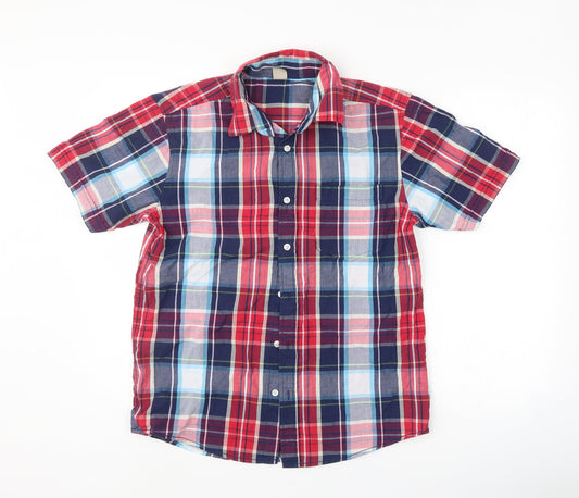 Mens UK Size S Oak Valley Multicoloured  Button-Up Short Sleeve Casual Shirt