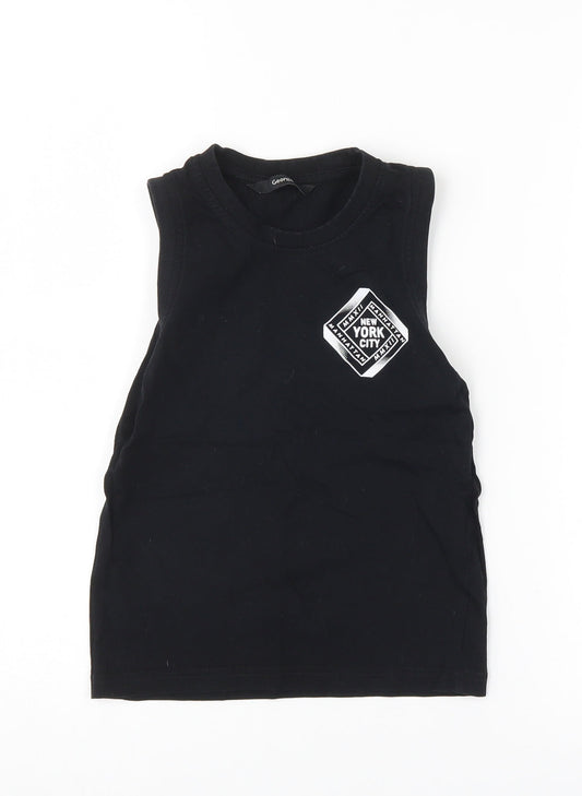 George Boys Black   Basic T-Shirt Size 4-5 Years
