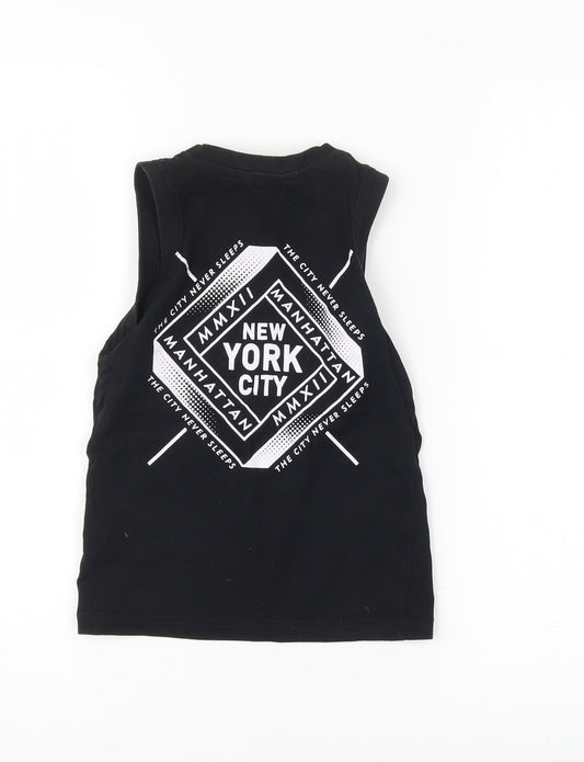 George Boys Black   Basic T-Shirt Size 4-5 Years