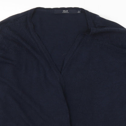 isle Womens Blue   Cardigan Jumper Size L